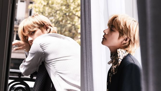 "Absolutely breath-taking face card"- Fans react to BTS' V's blonde hair look in the photobook 'Rêvé'