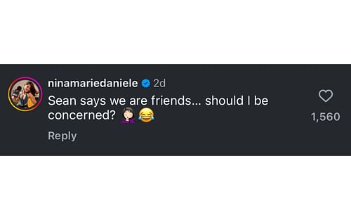 Screenshot of Nina-Marie Daniele's comment on the post.