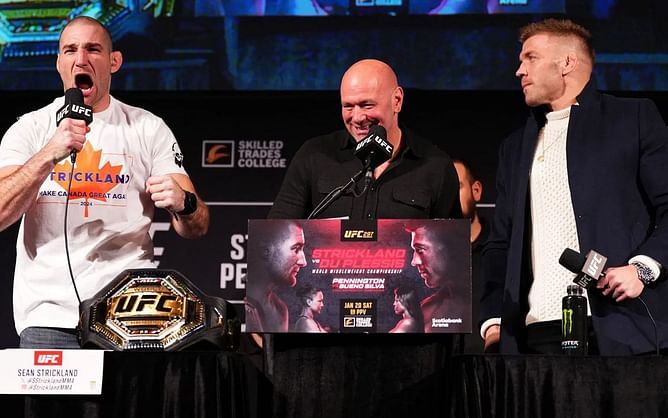 "He definitely looked dazed" - When Dricus du Plessis shared his reaction to Dana White pushing him to "press charges" against Sean Strickland