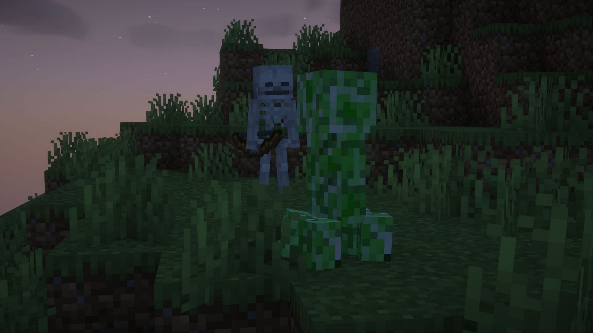 If a skeleton kills a creeper with an arrow, the creeper drops a music disc (Image via Image via Mojang Studios || Sportskeeda Gaming)