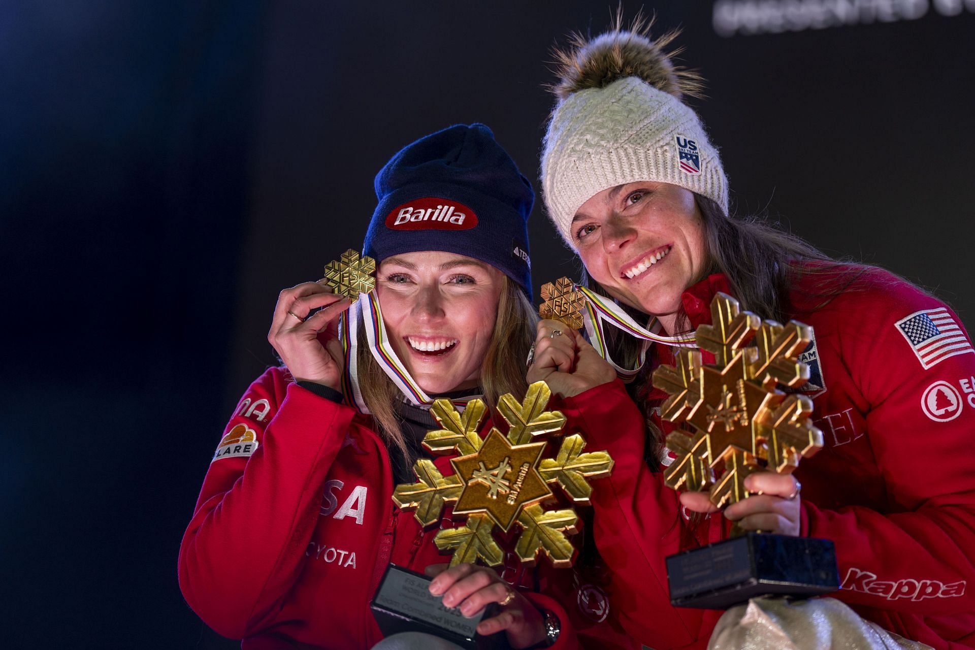 Mikaela Shiffrin and Breezy Johnson at the Audi FIS Alpine World Ski Championships- Source: Getty