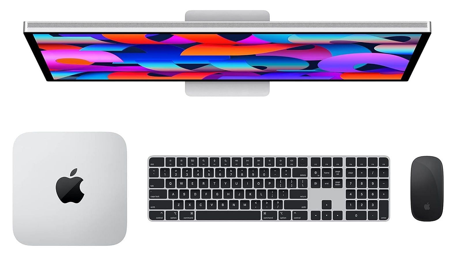 The Studio Display with Mac mini, Magic Keyboard, and Mouse (Image via Apple)