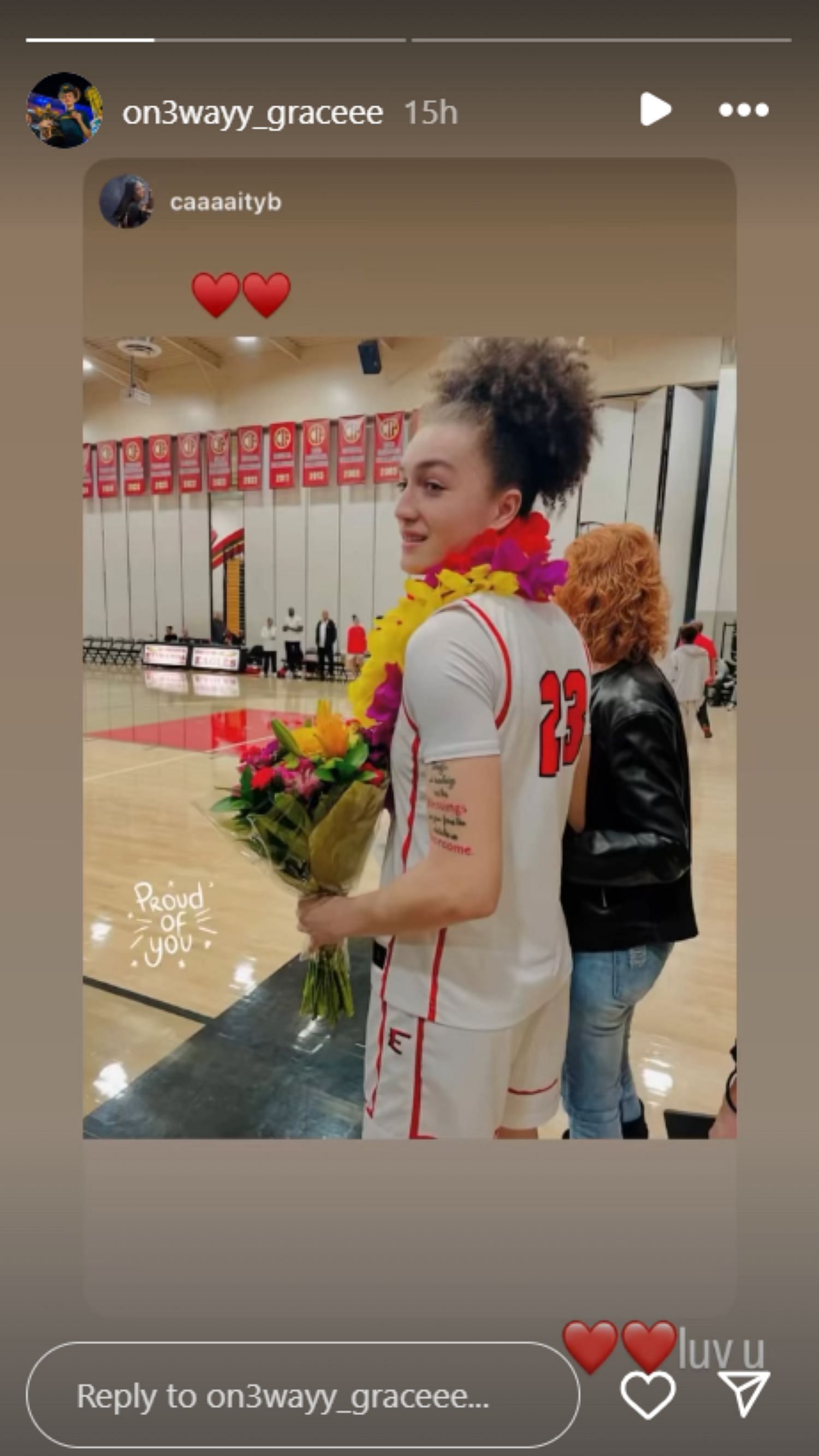 LSU commit Grace Knox shares 2-word reaction to senior night post (Image: IG/on3wayy_graceee)