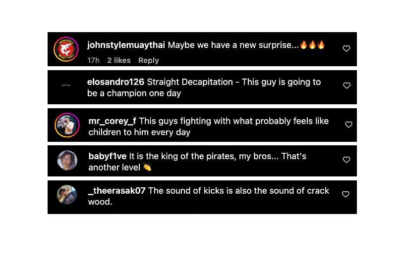 Screenshot of comments. [ONE Championship/Instagram]