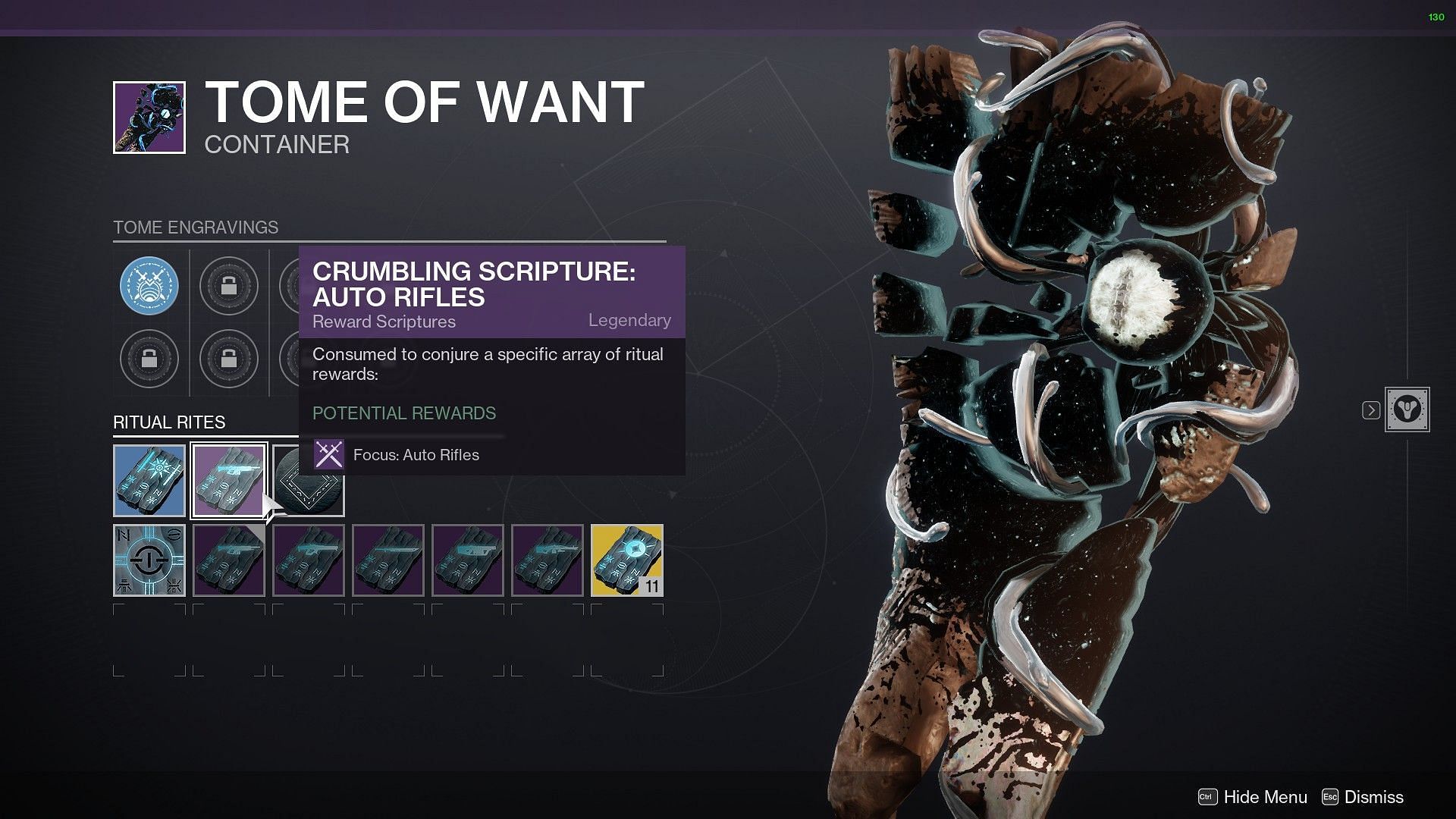 Scriptures for seasonal weapons and Auto Rifle (Image via Bungie)