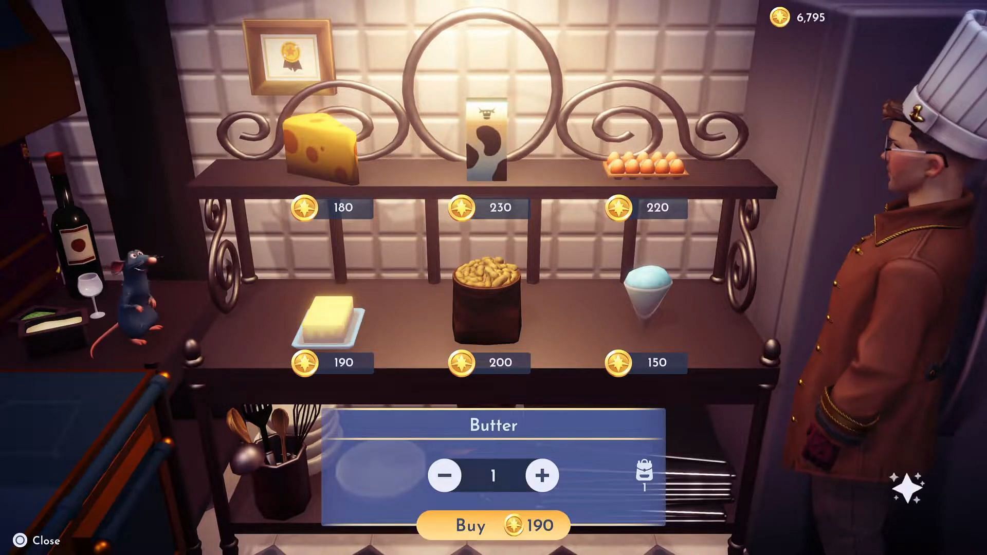 Butter costs 190 Star Coins (Image via Gameloft)