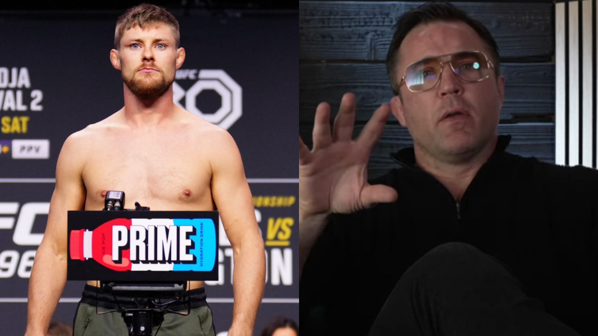 Chael Sonnen (left) urges UFC to book Bryce Mitchell (right) against Israeli fighter [Images courtesy of Chael Sonnen on YouTube &amp; @thugnastymma on X]