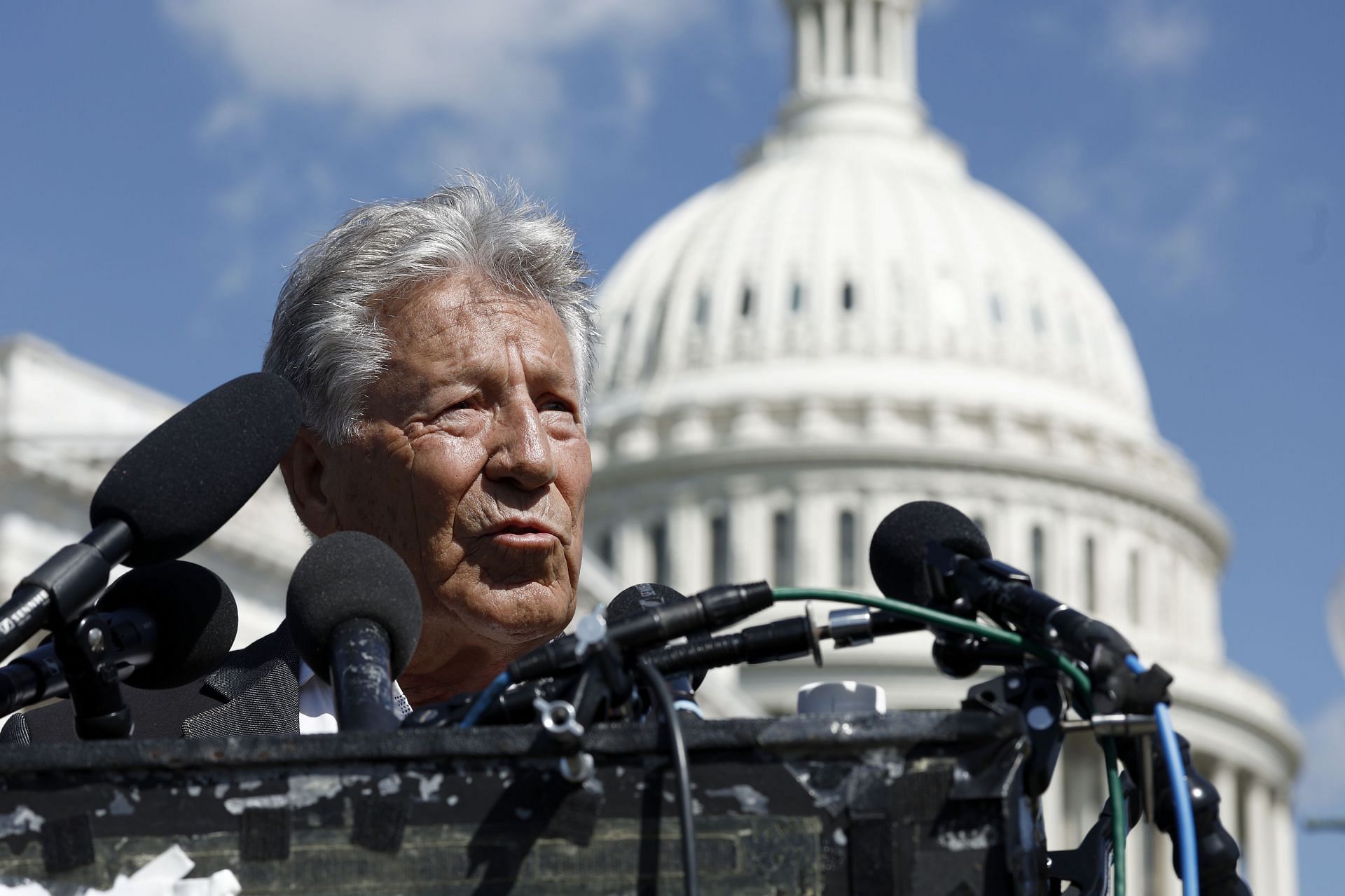 Former Race Car Driver Mario Andretti Joins Rep. John James For Capitol Hill Press Conference - Source: Getty