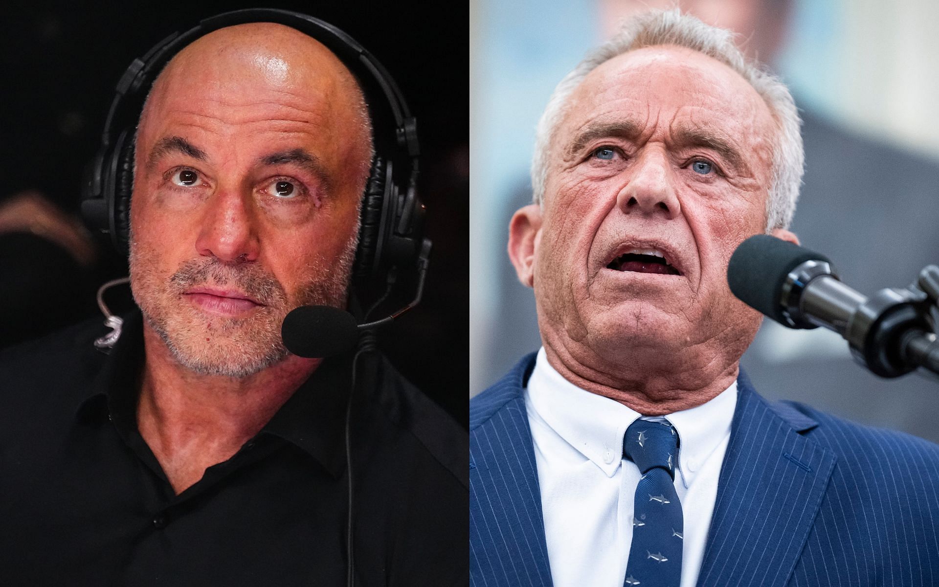 Joe Rogan (left) has often heaped praise on RFK Jr. (right) [Images courtesy: Getty Images]