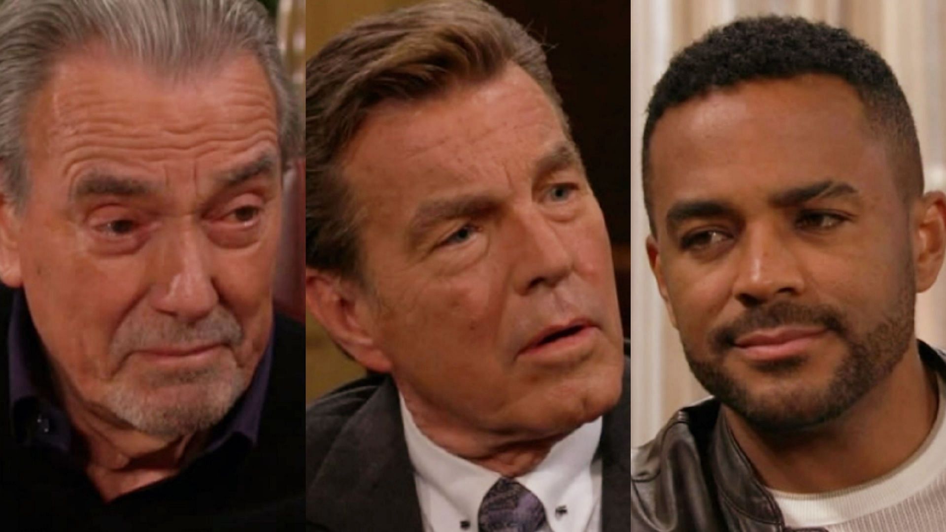 Victor Newman, Jack Abbott and Nate Hastings in stills from The Young and the Restless (Images via CBS)