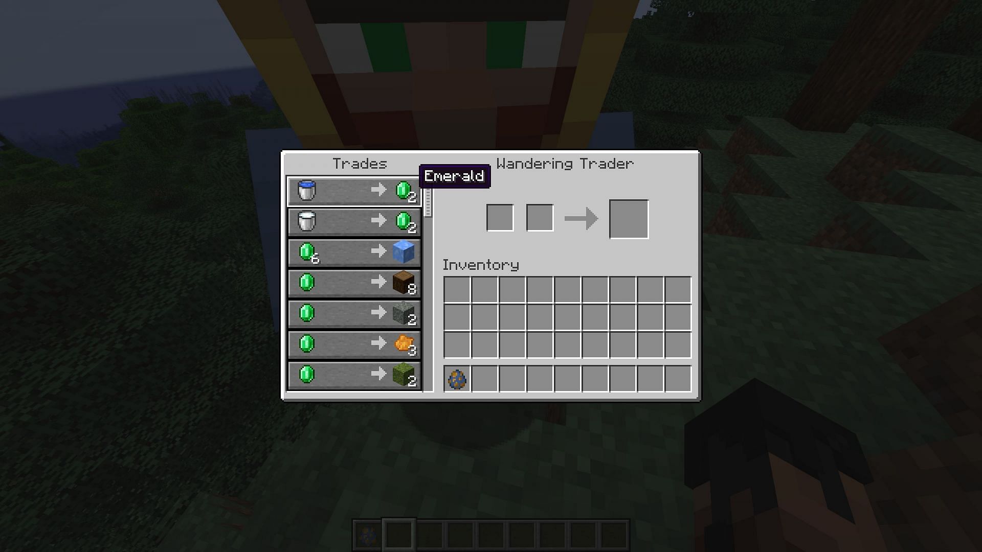 Wandering traders can now buy simple items for emeralds (Image via Mojang Studios || Sportskeeda Gaming)