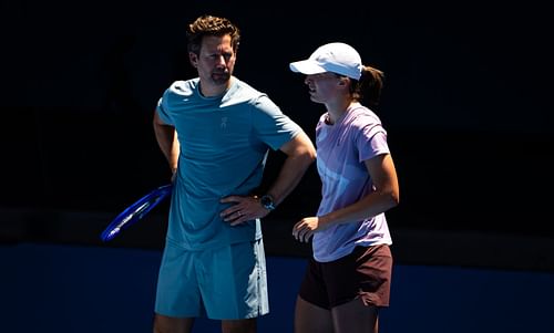 Iga Swiatek with her coach Wim Fissette. Source: Getty