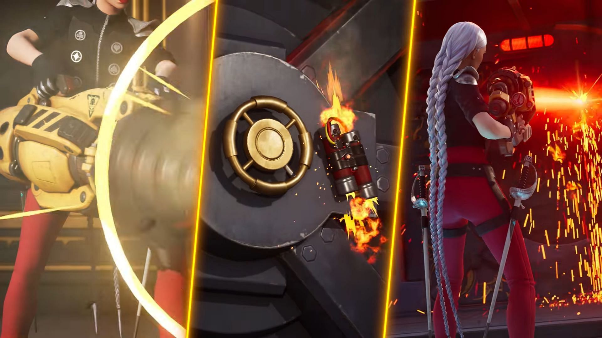 The Fortnite Chapter 6 Season 2 Lawless trailer showcases ways to open the vault (Image via YouTube/Epic Games)