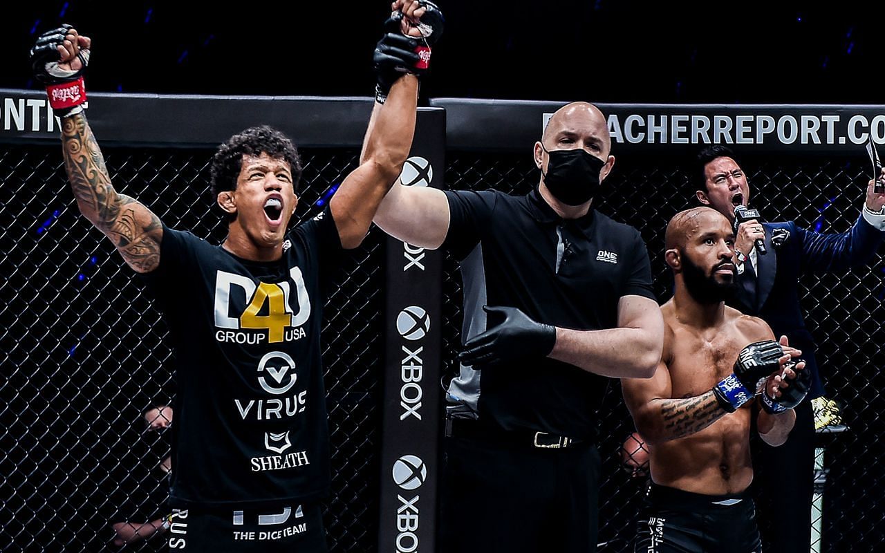 Adriano Moraes (left) and Demetrious Johnson (right). [Photo from ONE Championship]