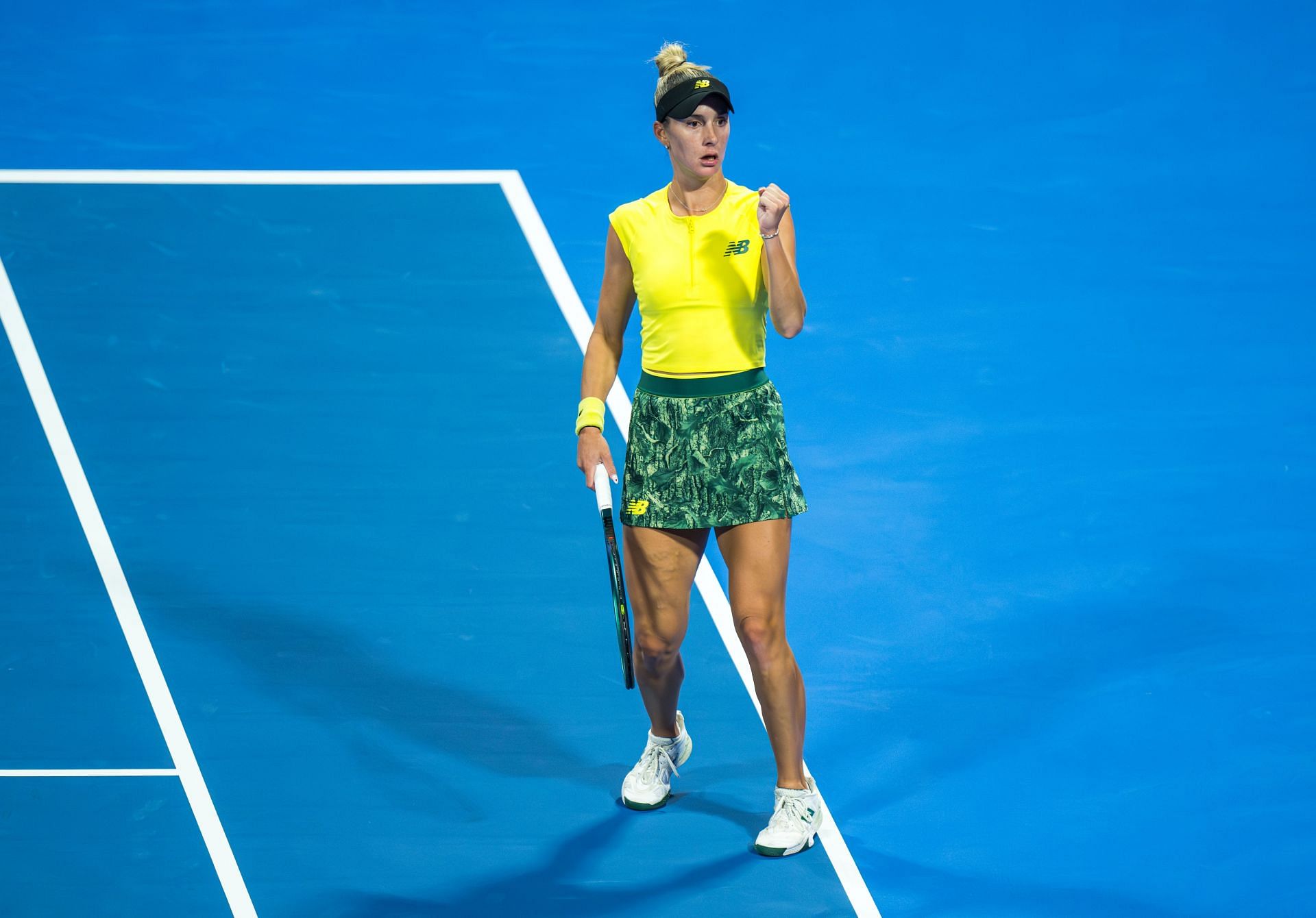 Kessler celebrates a point in the Qatar Open - Day Two - Source: Getty