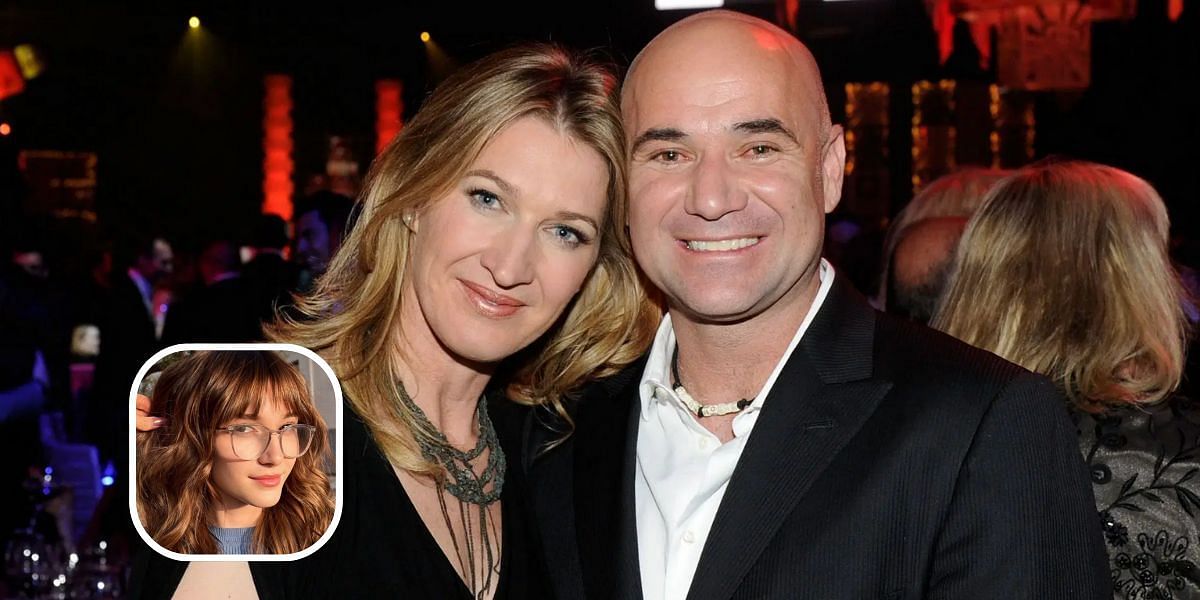 Andre Agassi and Steffi Graf (L); Jaz Agassi (inset) (Image Source: Getty; @jazagassi on Instagram)