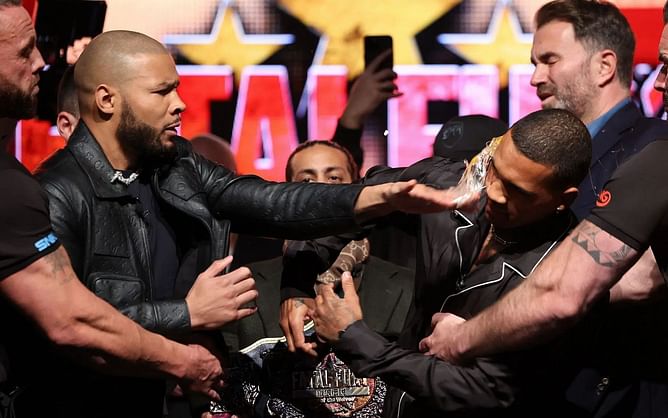 "Thinks he’s a fighter” - Chris Eubank Jr.’s promoter reacts to being shoved by Eddie Hearn during scuffle after Conor Benn-egg incident