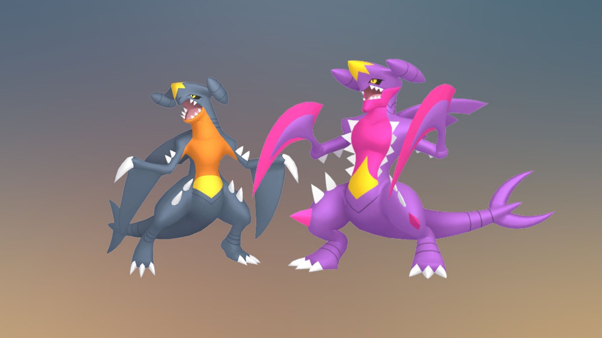 Shiny Garchomp and Mega Garchomp (Image via TPC)