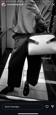 Maria Sharapova flaunts her Ferragamo handbag. Source: Instagram