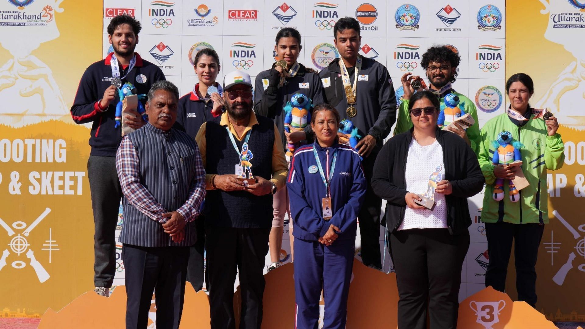 National Games 2025 Shooting: Olympian Raiza Dhillon and Shaan Singh stun national record holder Ganemat Sekhon and Bhavtegh Singh in skeet mixed team (Image via National Games)