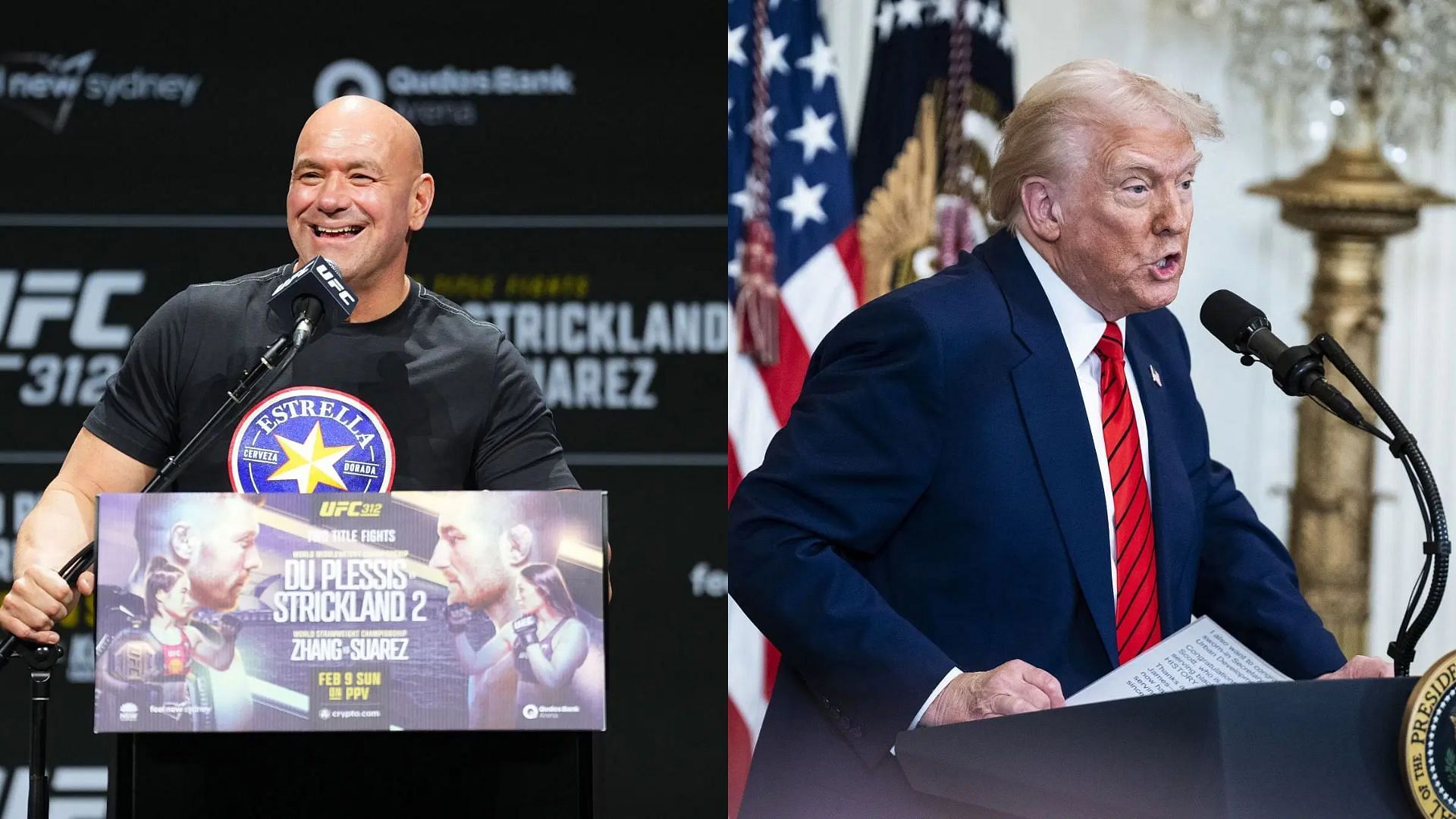 UFC CEO Dana White (left) has appreciated President Donald Trump