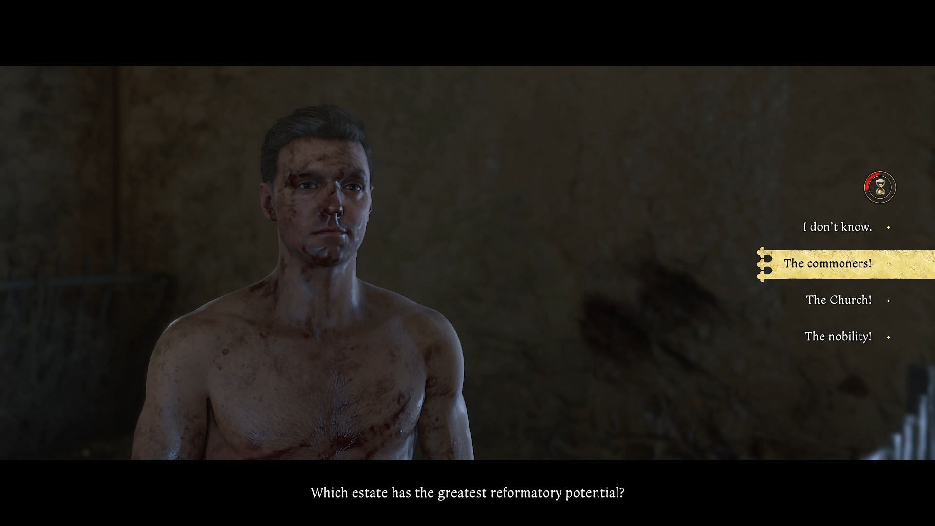 Correctly answer Chenyek&#039;s questions to gain Reputation (Image via Deep Silver)