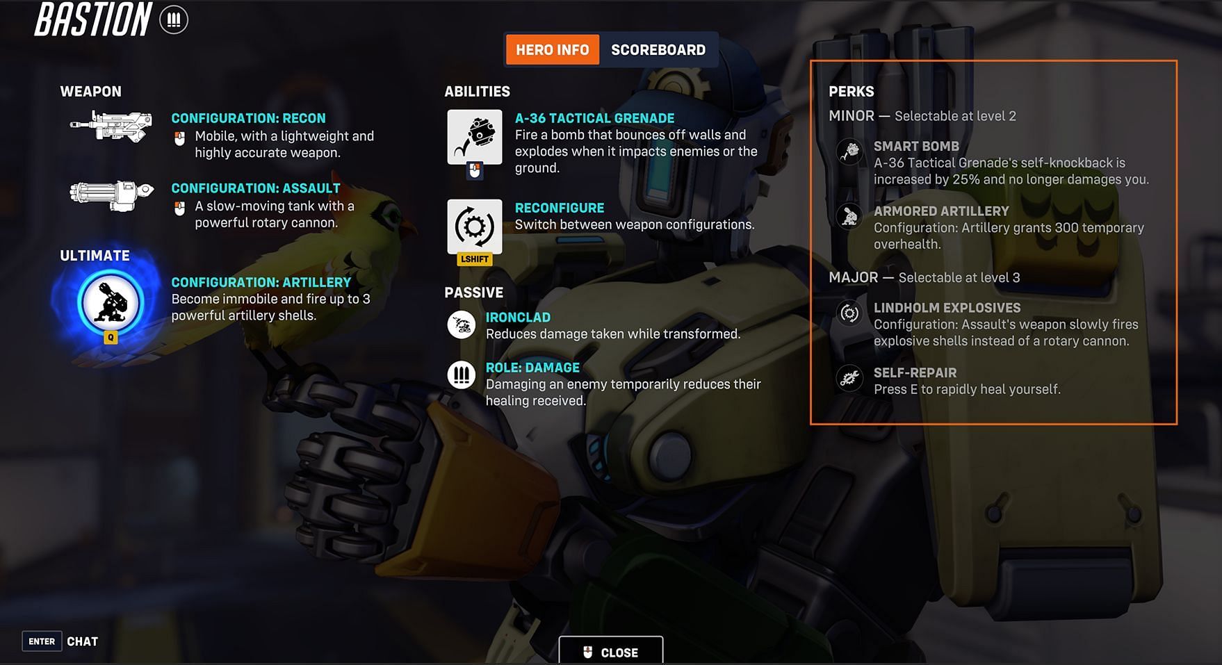 Bastion perks in Overwatch 2 (Image via Blizzard Entertainment)