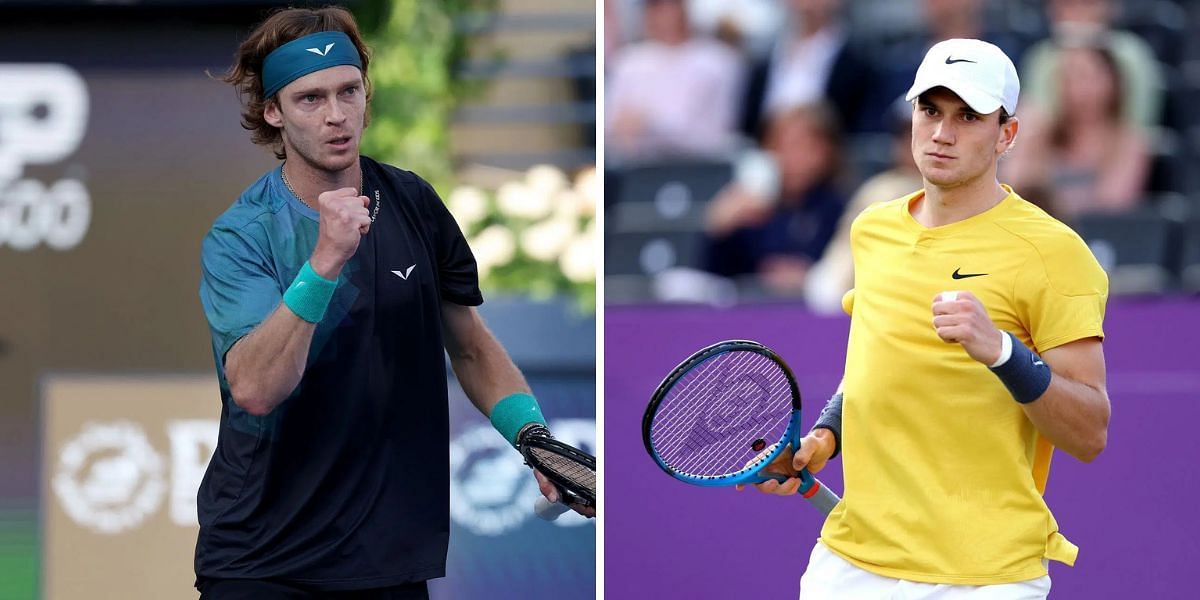 Andrey Rublev will go up against Jack Draper in the final of the Qatar Open 2025. (Photos: Getty)