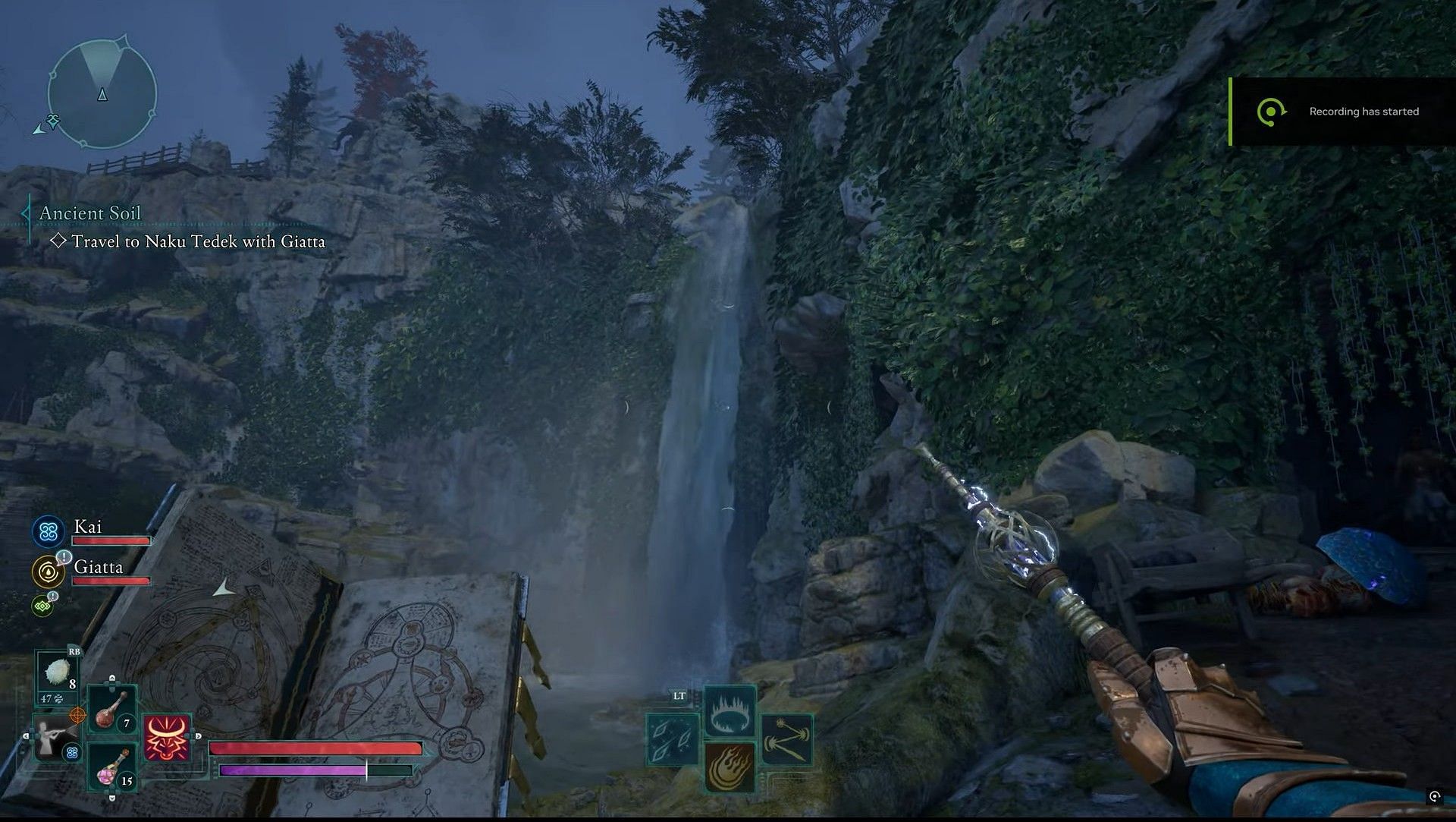 The hidden waterfall cave is also a dungeon, and it can be easy to miss if you are in a rush (Image via Sportskeeda Gaming || Xbox Game Studios)