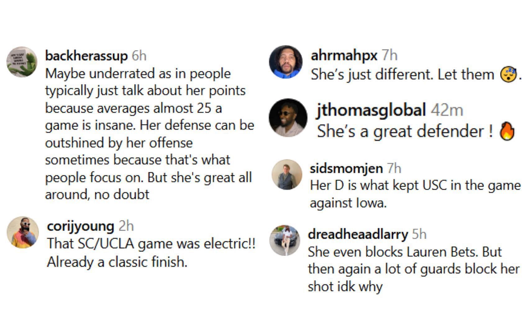 Fans react to Watkins&#039; defense | via @uscwbb, @brwsports/ig