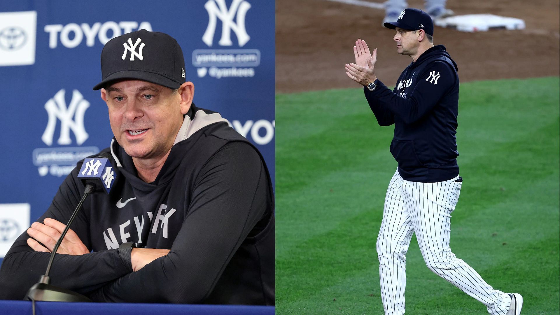 Yankees manager Aaron Boone provided insight into his contract situation with the club (Photo Source: IMAGN)