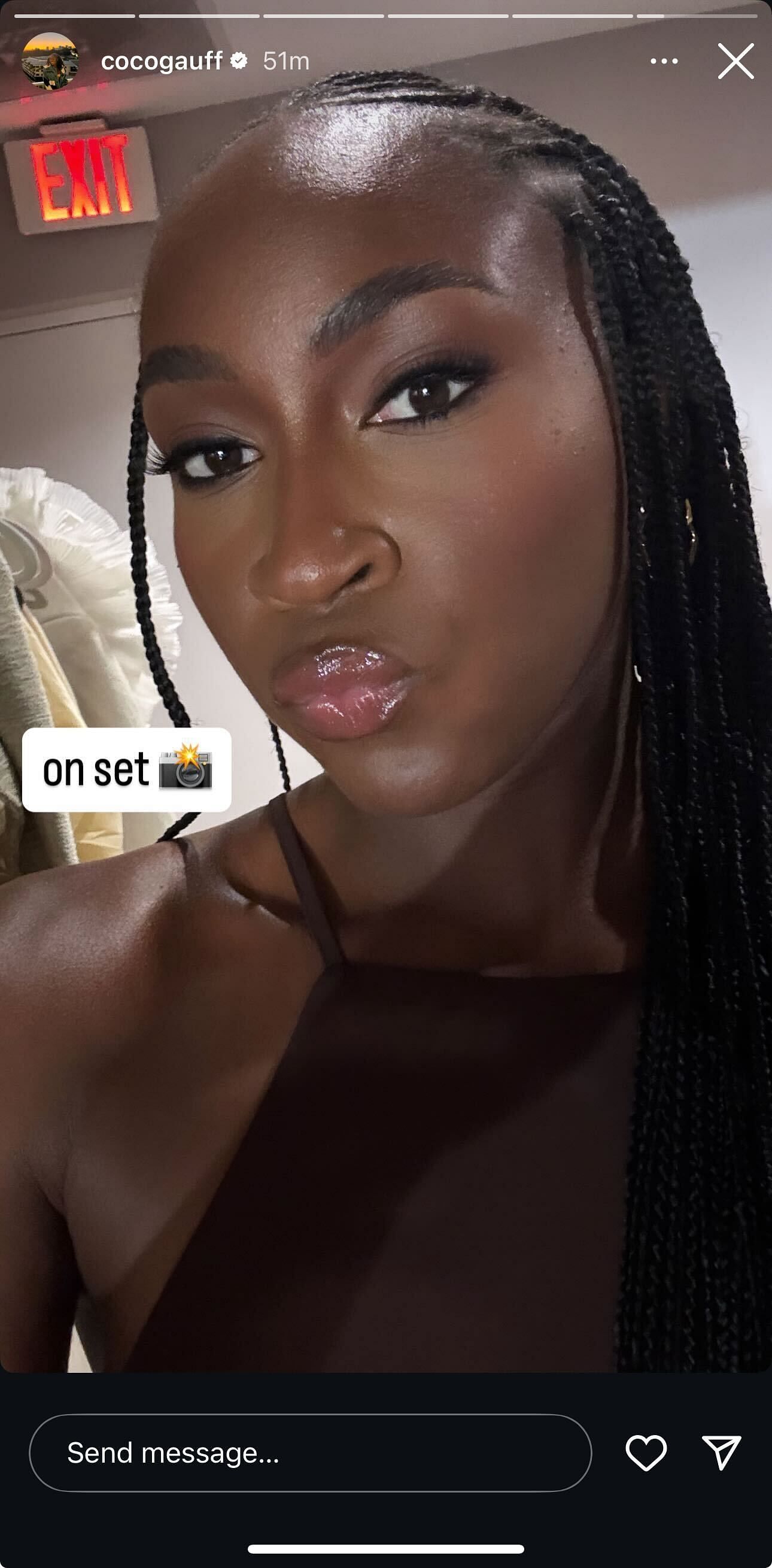 Coco Gauff shares a selfie with her fans on social media - Image Source: Gauff Instagram