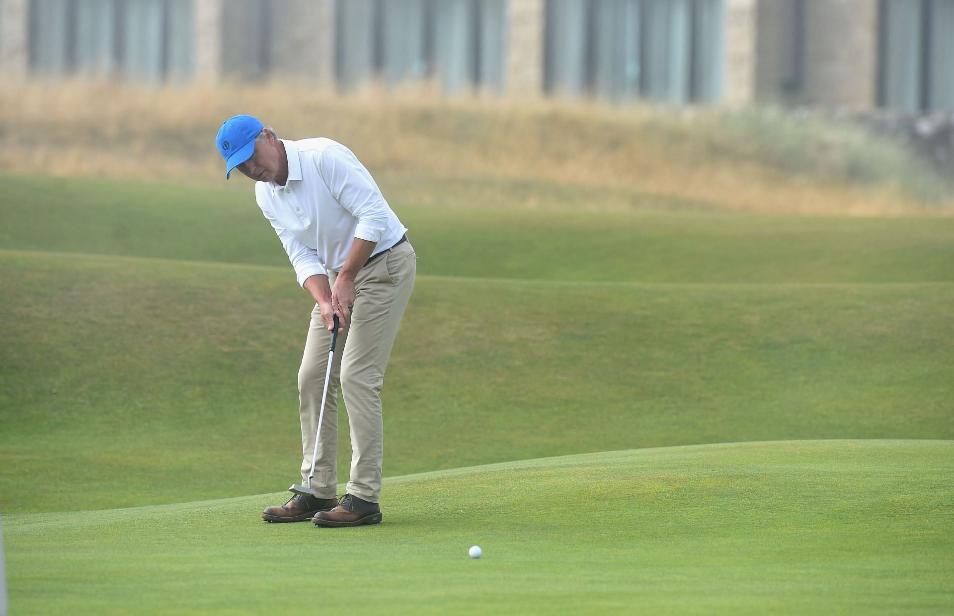 Brandel Chamblee putting at The Senior Open Championship - Day Two - Source: Getty