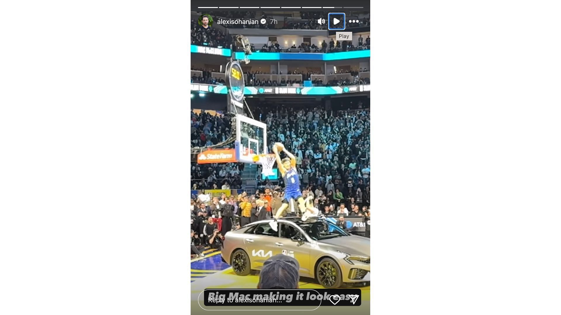 Alexis Ohanian praises Mac McClung&#039;s dunk on social media. Photo Credit: Alexis Ohanian&#039;s IG account