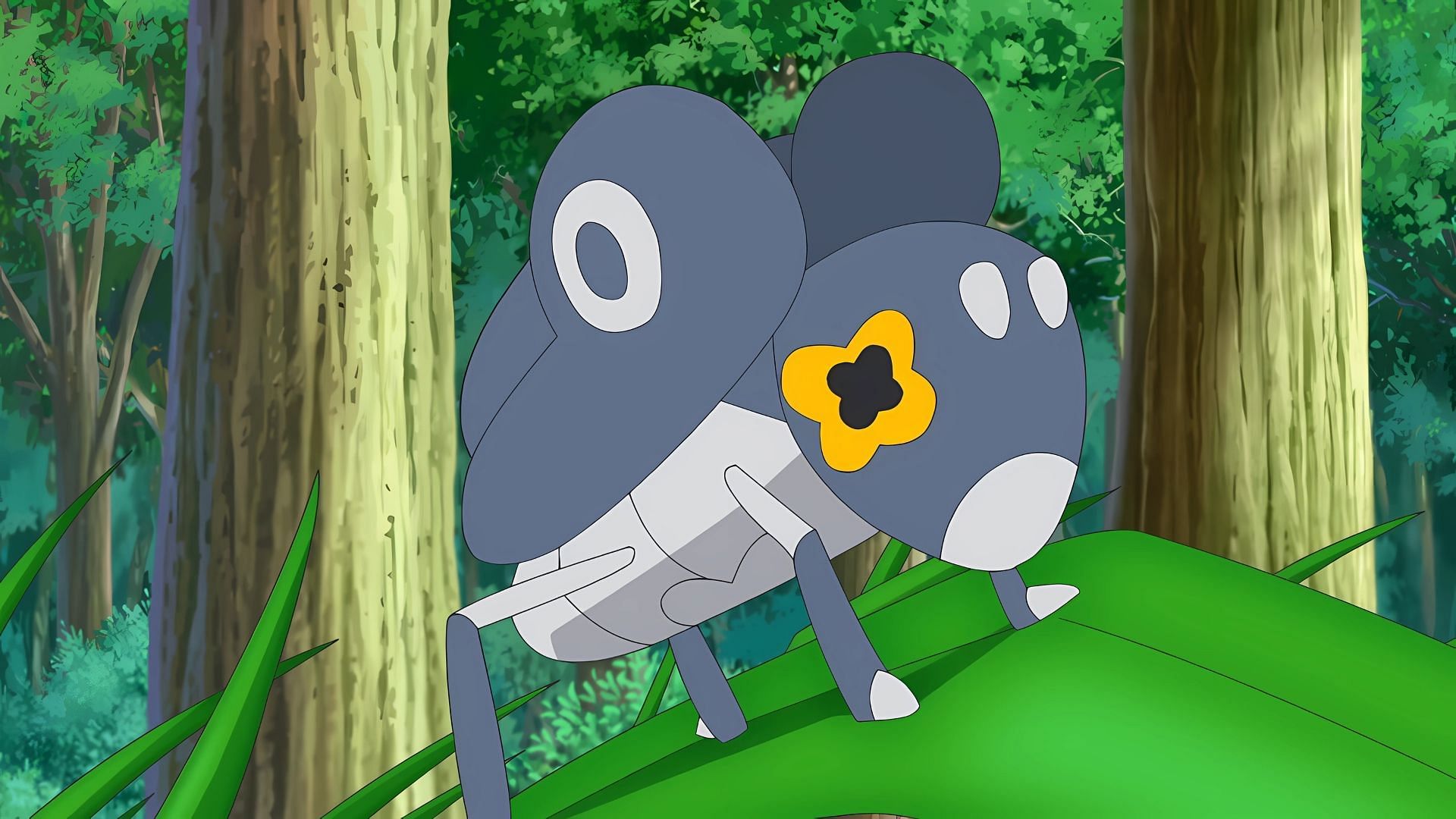 Nymble, as seen in the anime. (Image via The Pokemon Company)