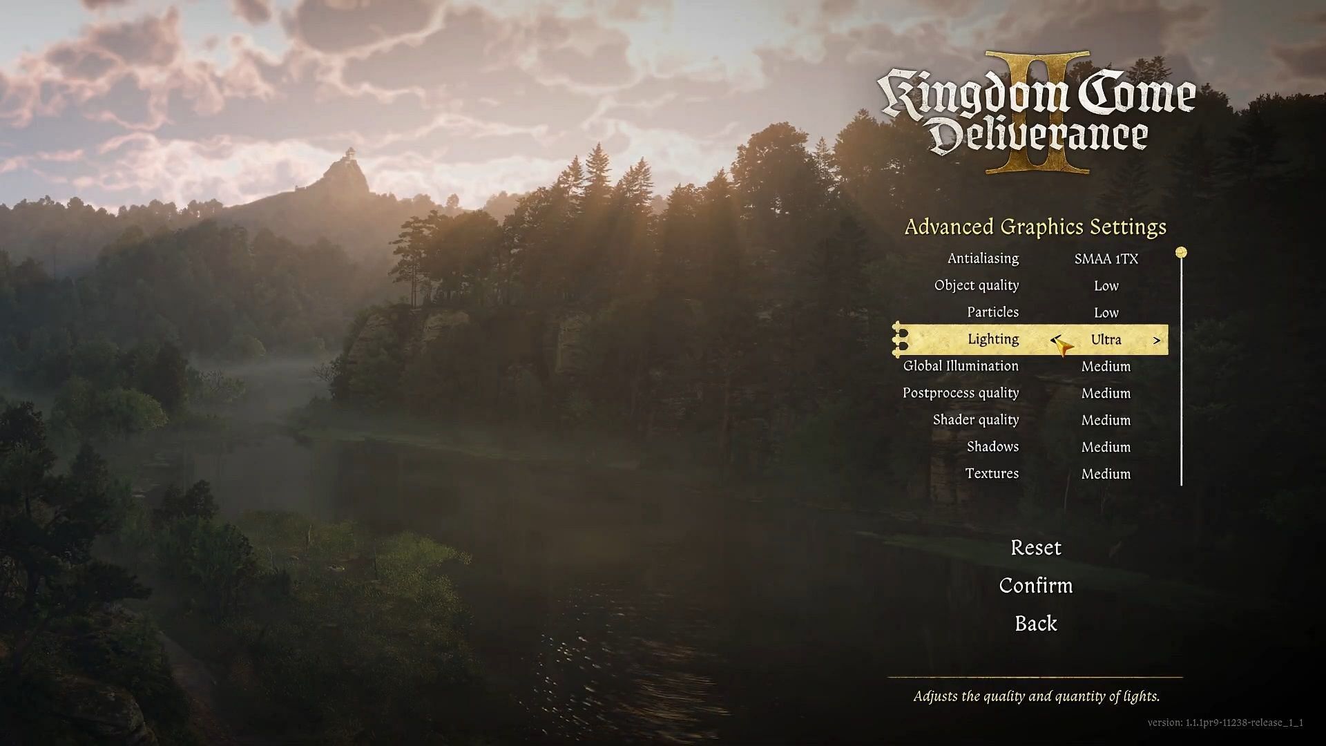 Kingdom Come: Deliverance 2 graphics settings page (Image via Deep Silver)