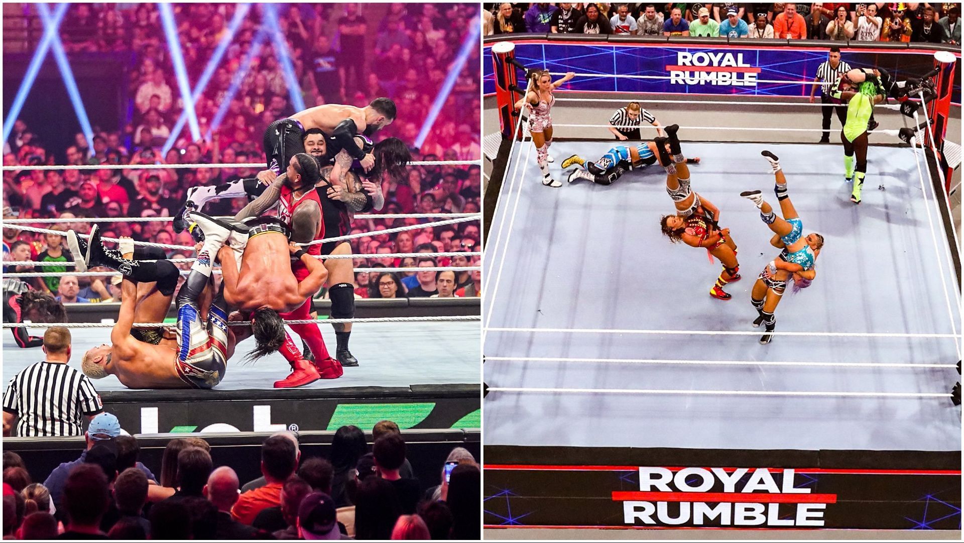 WWE Superstars compete in the Royal Rumble matches