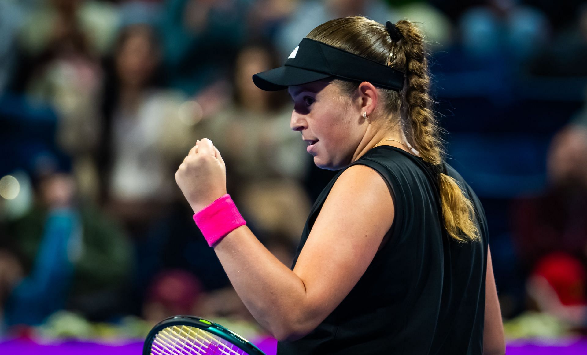 Jelena Ostapenko at the Qatar TotalEnergies Open - Day Six - Source: Getty