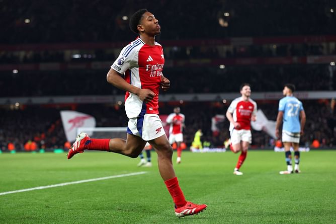 Myles Lewis-Skelly scores first senior goal for Arsenal in PL clash against Manchester City, celebrates by mimicking Haaland's celebration