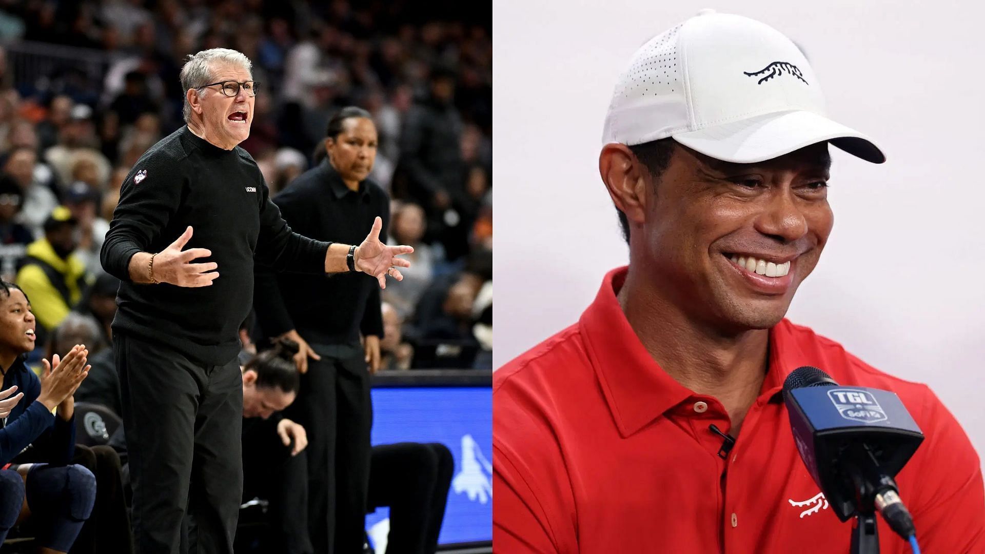 UConn Geno Auriemma, Golf legend Tiger Woods