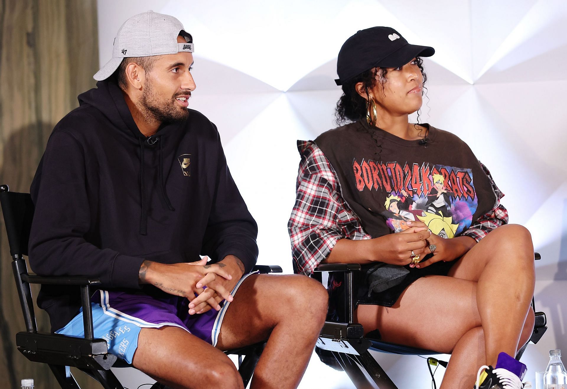 Nick Kyrgios (left) and Naomi Osaka (right) at Lotte New York Palace Presents A Conversation With Champions in 2022 (Source: Getty)