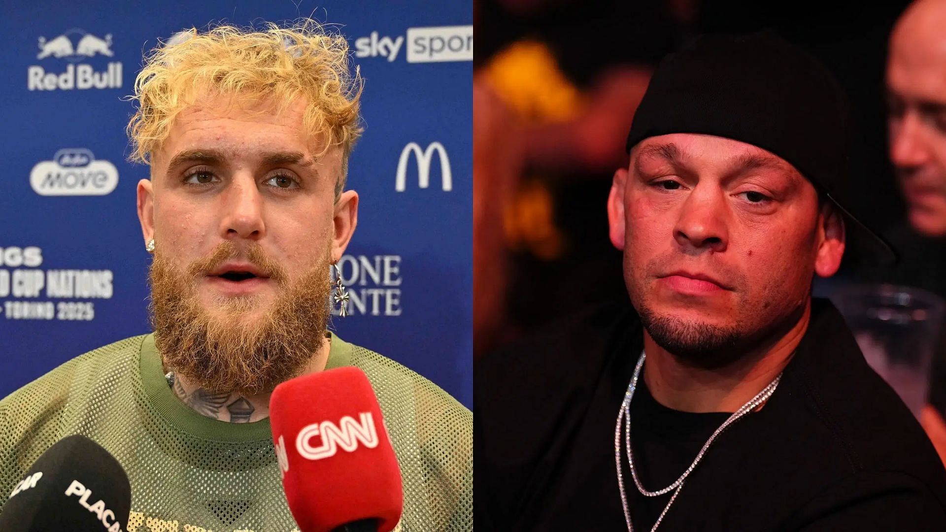 Jake Paul [left] has shared a disrespectful yet hilarious reaction to Nate Diaz