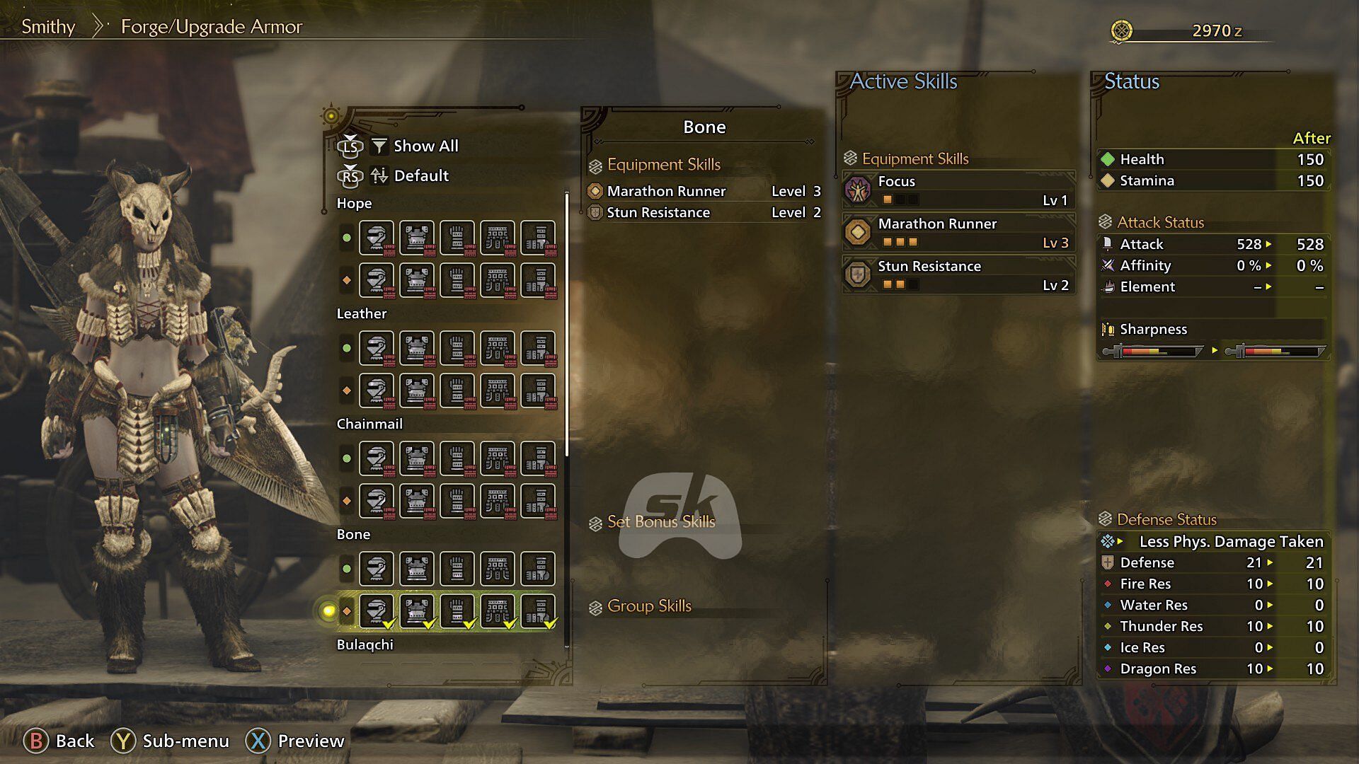 You can even upgrade weapons and other equipment at the Smithy in Base Camps (Image via Sportskeeda Gaming || Capcom)