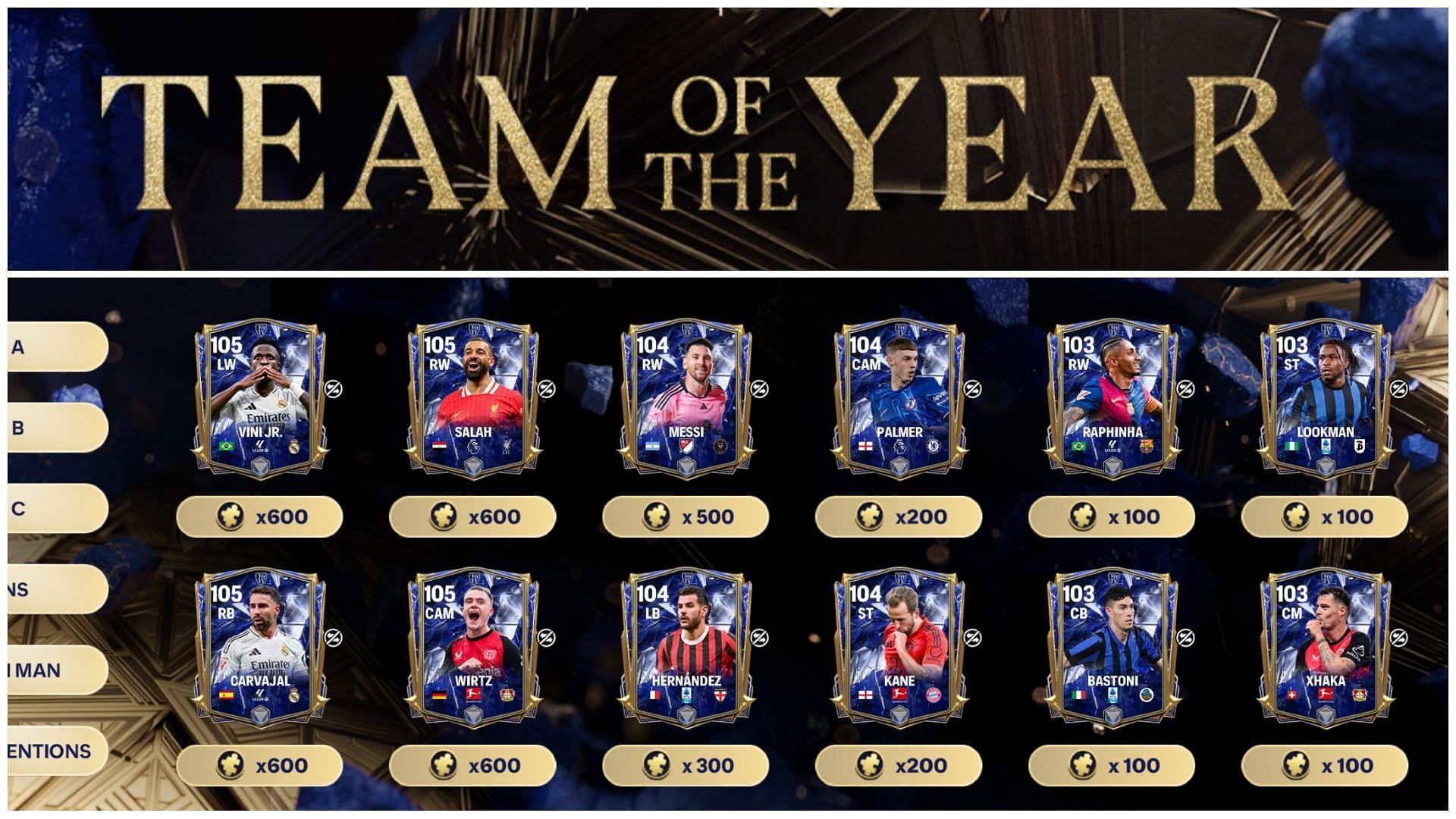 EA FC Mobile TOTY Nominee C cards are live now (Images via EA Sports)