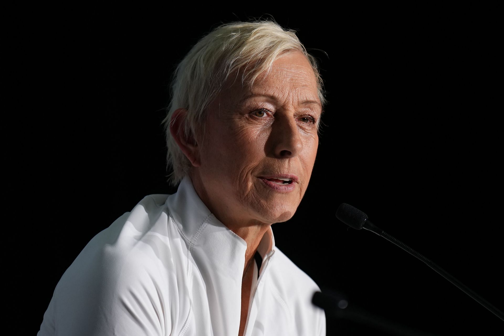 Na obrázku: Martina Navratilova během tiskové konference Laureus World Sports Awards v roce 2024 (Zdroj: Getty)