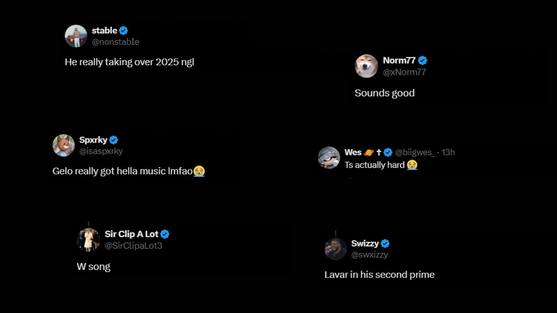 More fan reactions to Gelo&#039;s new song previewed with Plaqueboymax, fans are generally pleased with how it sounds (Images via @scubaryan_/X)