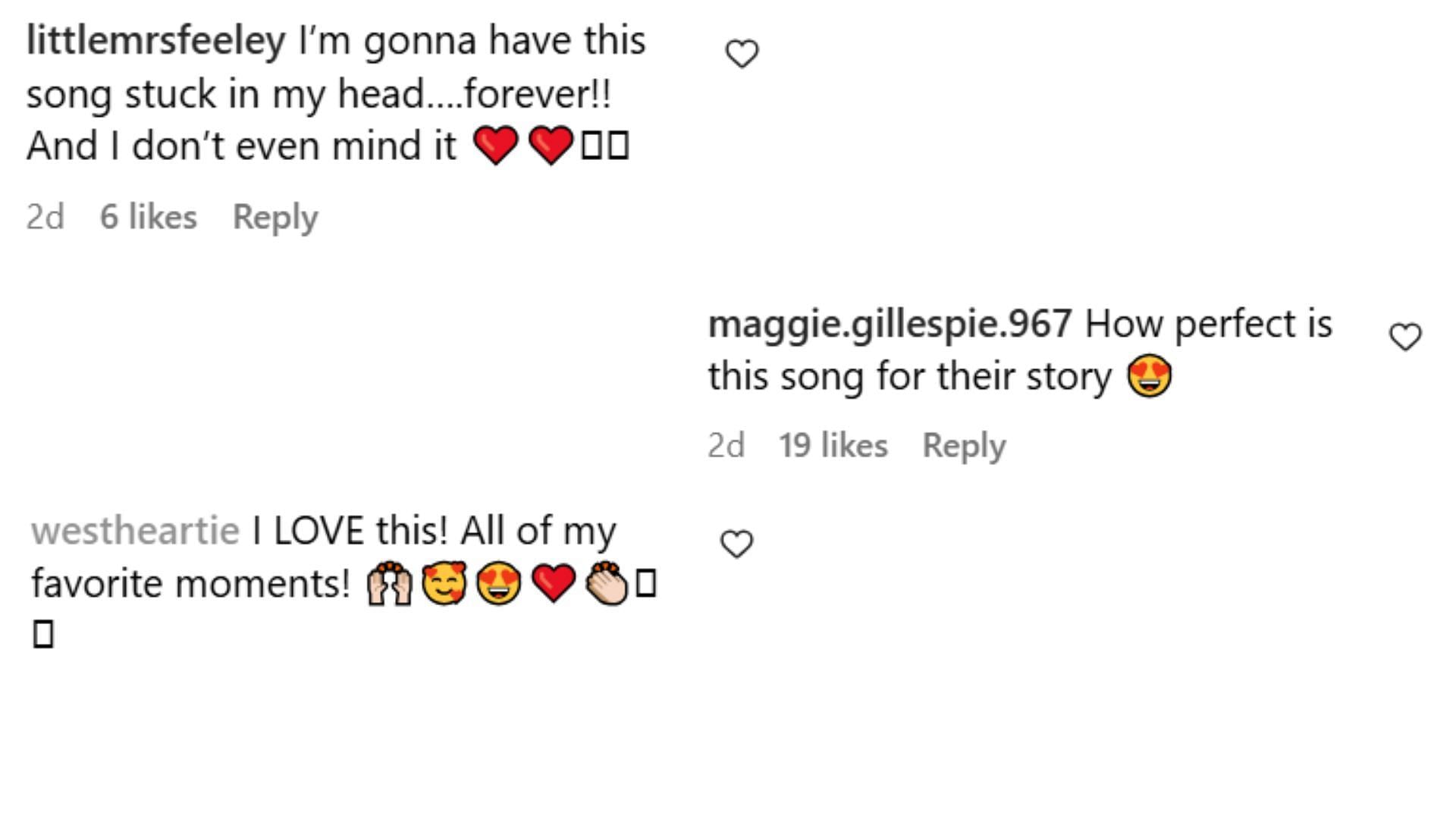 Comments from the fans of When Calls the Heart (Image via Instagram/@suspendersunbuttoned)