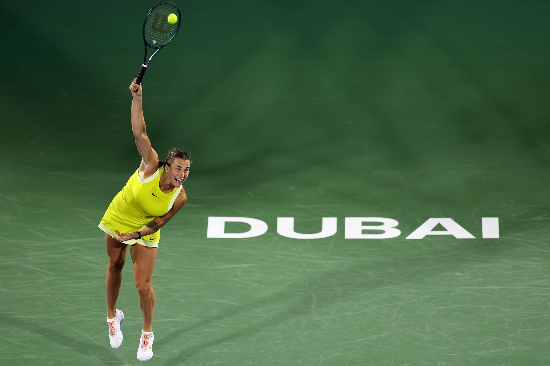 Aryna Sabalenka at the Dubai Duty-Free Tennis Championships - Source: Getty