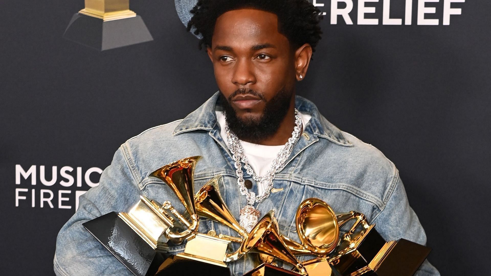 Kendrick Lamar, winner of Record Of The Year, Best Rap Performance, Best Rap Song, Best Music Video and Song Of The Year for &ldquo;Not Like Us&rdquo;, poses in the press room during the 67th GRAMMY Awards at Crypto.com Arena on February 02, 2025, in Los Angeles, California. (Image via Getty/Jon Kopaloff)