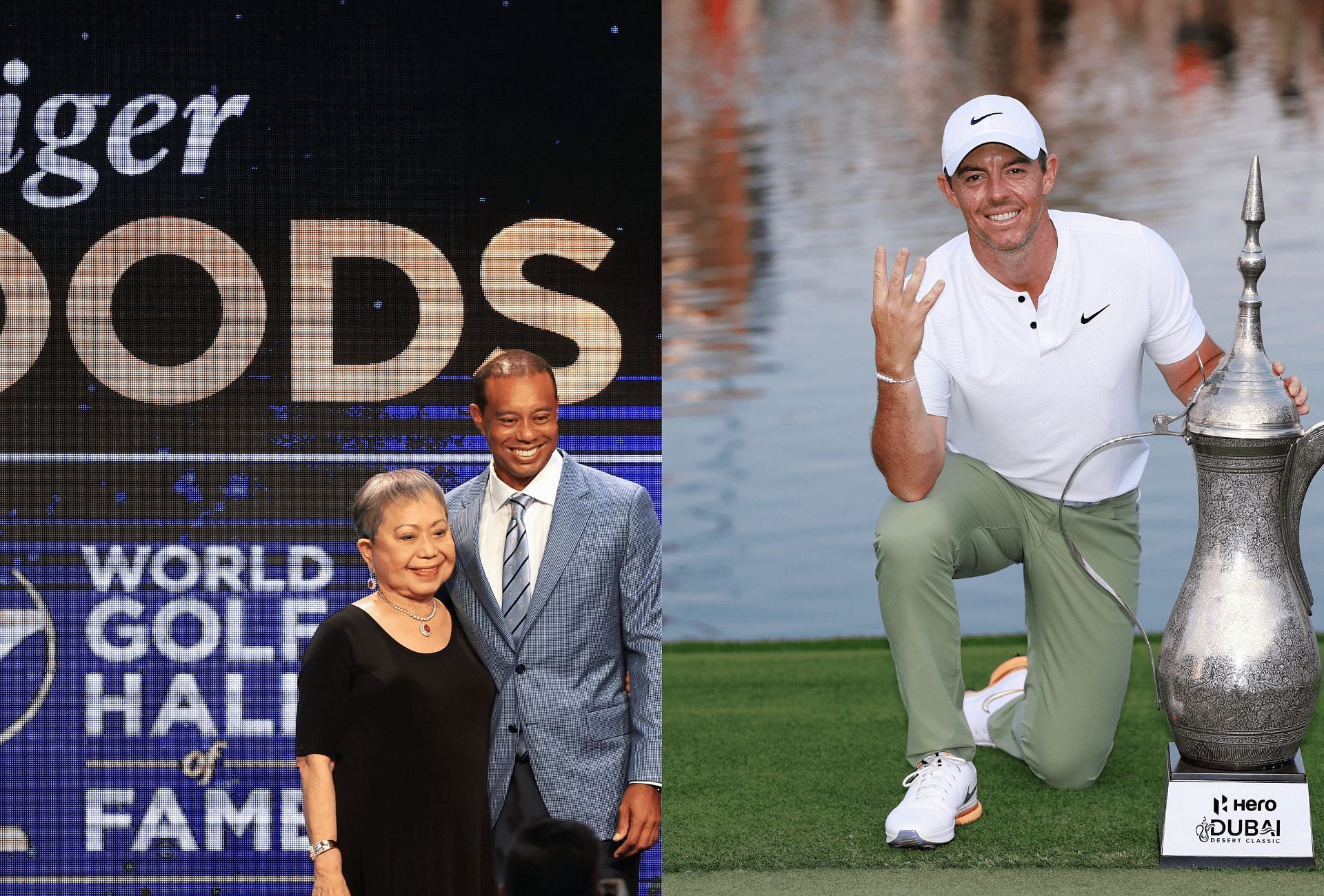 Tiger Woods, Kultida and Rory McIlroy ( via Getty images)